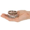 Castiçais de vidro para velas pequenas com aro decorativo de metal, 6 cm, conjunto de 4 peças | Floristik24.pt