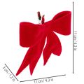 Laço decorativo vermelho com prendedor. Versátil enfeite de Natal. 11 cm, 4 unidades. | Floristik24.pt