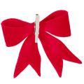Laço decorativo vermelho com prendedor. Versátil enfeite de Natal. 11 cm, 4 unidades. | Floristik24.pt