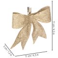 Laço brilhante, laço decorativo, dourado com presilha, 11 cm, 4 peças | Floristik24.pt