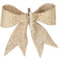 Laço brilhante, laço decorativo, dourado com presilha, 11 cm, 4 peças | Floristik24.pt