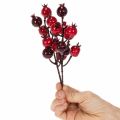 Ramo artificial de romã com hastes ramificadas para decoração de vaso, 19 cm, 4 peças | Floristik24.pt