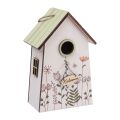 Floristik24 Decoração suspensa decoração de primavera casa de passarinho caixa de nidificação verde branco 19cm
