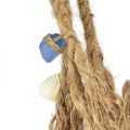 Floristik24 Decoração suspensa decoração de nó de corda marítima com conchas Ø9cm 45cm