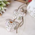 Floristik24 Decoração suspensa decoração de metal corações e flores brancas 10cm 4 unidades