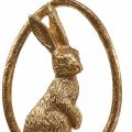 Floristik24 Decoração de Páscoa para pendurar Decoração de coelhinho da Páscoa ovo de ouro 9cm 6uds