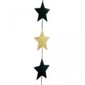 Floristik24 Pingente de estrela de decoração de natal ouro preto 5 estrelas 78cm