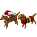 Floristik24 Enfeite decorativo de cachorro dachshund para árvore de Natal, 16 cm, 2 peças.