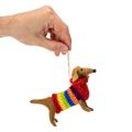 Enfeite decorativo de cachorro dachshund para árvore de Natal, 16 cm, 2 peças. | Floristik24.pt