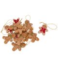 Enfeites decorativos de boneco de gengibre para árvores de Natal, 6 cm, 12 peças | Floristik24.pt