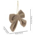 Laço decorativo de pelúcia com gancho, 16 cm, conjunto de 3 peças | Floristik24.pt