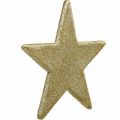 Floristik24 Pingente de estrela de decoração de natal glitter dourado 30cm 2uds