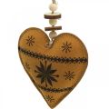 Floristik24 Decoração de árvore de natal coração de abeto imitação de couro 11cm 3uds