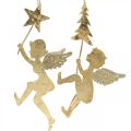 Floristik24 Pingente de anjo dourado, decoração de anjo de natal H20/21.5cm 4pcs