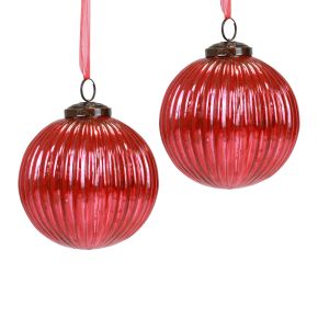 Bolas de Natal bolas de vidro para árvore de Natal vermelhas Ø10cm 4 unidades