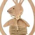 Floristik24 Pendente decorativo de madeira decoração de Páscoa coelho no ovo 9×1,5×23cm 6 peças