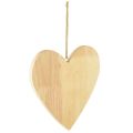 Floristik24 Corações de madeira para pintura cabides decorativos coração natural 20x20cm 3 unidades