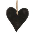 Floristik24 Decoração suspensa coração de ardósia corações decorativos preto 10,5 cm 4 unidades