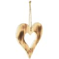 Floristik24 Cabide decorativo de corações de madeira coração em coração inflamado 15x15cm 4 unidades