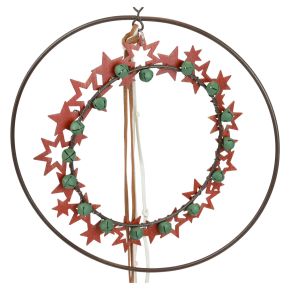Floristik24 Decoração suspensa decoração de natal anel metal madeira vintage Ø19cm