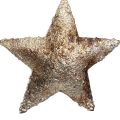 Decoração suspensa estrela natal metal prata 11 cm 3 unidades