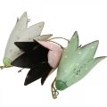 Floristik24 Flores de metal, campainhas para pendurar, decoração de primavera, pingente de metal A10,5cm branco, rosa, verde conjunto de 3