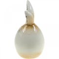 Floristik24 Coelhinho da Páscoa figura decorativa de ovo branco de cerâmica coelho Ø6cm H11.5cm