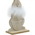 Floristik24 Coelhinho com cesta Coelhinho da Páscoa decoração em madeira Páscoa natureza H30cm