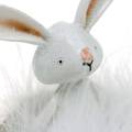 Floristik24 Coelhinho da Páscoa no ninho, decoração de primavera, decoração de coelho, decoração de Páscoa, figura de coelho branco 4pcs