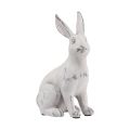 Floristik24 Coelho sentado coelho decorativo pedra artificial branco cinza Alt.21,5cm