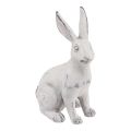 Floristik24 Coelho sentado coelho decorativo pedra artificial branco cinza Alt.21,5cm