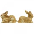Floristik24 Coelhinho da páscoa deitado par de coelho de cerâmica marrom figura decorativa 15,5 cm 2 peças