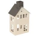 Floristik24 Casa decorativa de metal com chaminé e janela, 24 cm
