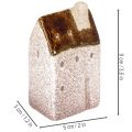 Conjunto de miniaturas de casas decorativas em cerâmica, para decoração de mesa, 9 cm, 3 peças. | Floristik24.pt