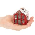 Castiçal de cerâmica, casinha decorativa com neve para decoração de mesa, 7 cm, 2 peças | Floristik24.pt