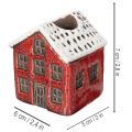 Castiçal de cerâmica, casinha decorativa com neve para decoração de mesa, 7 cm, 2 peças | Floristik24.pt