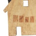 Floristik24 Castiçal decorativo de madeira para casa decorativa preto 10,5×3,5×13cm