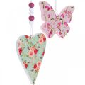 Floristik24 Pingente com padrão de flores, coração e borboleta, decoração de primavera para pendurar H11,5/8,5cm 4uds