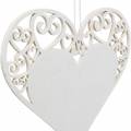 Floristik24 Decoração de coração para pendurar, decoração de casamento, pingente de coração feito de madeira, decoração de coração, Dia dos Namorados 12pcs