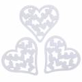Floristik24 Polvilhe decoração coração branco 5cm 40p