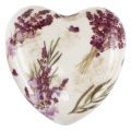Floristik24 Coração decoração cerâmica decoração lavanda grés vintage 10,5cm