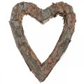 Floristik24 Deco coração de madeira de casca de pinheiro 40×32cm