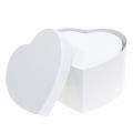 Floristik24 Caixa de coração flor caixa branca 14/16 cm 2 unidades