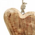Floristik24 Pingente de coração de madeira feito de madeira deco madeira de manga H14cm 3uds