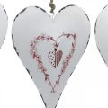 Floristik24 Corações decorativos para pendurar coração de metal branco 12×16cm 3pcs