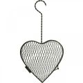 Floristik24 Coração de metal, coração de arame, coração de cesta Castanho A16,5cm L31cm