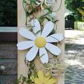 Floristik24 Flores de madeira, decoração de verão, margaridas amarelas e brancas, flores de decoração para pendurar 4 peças