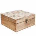Floristik24 Caixa de madeira com tampa caixa de joias caixa de madeira 20×20×9,5cm