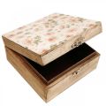 Floristik24 Caixa de madeira com tampa caixa de joias caixa de madeira 20×20×9,5cm