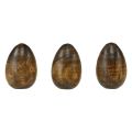 Floristik24 Ovos de madeira madeira de manga marrom Ovos de Páscoa feitos de madeira Alt.8cm 3 unidades